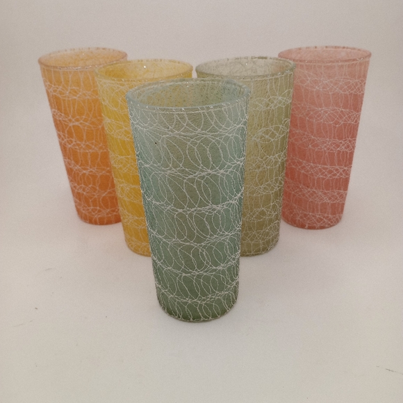 Set of 5 Vintage Spaghetti String MCM Glasses - Picture 11 of 13